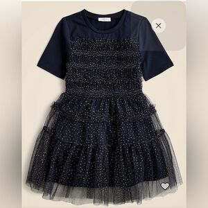 ❤️ TWO New Crewcuts Girls' tiered tulle T-shirt dress in leopard